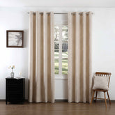 Cortina Jacquard com Bordado Bege 140*260CM-Individual- BOD HOME