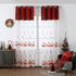 Cortina de Natal com estampa do Pai Natal Vermelho 140*260CM-Individual- BOD HOME