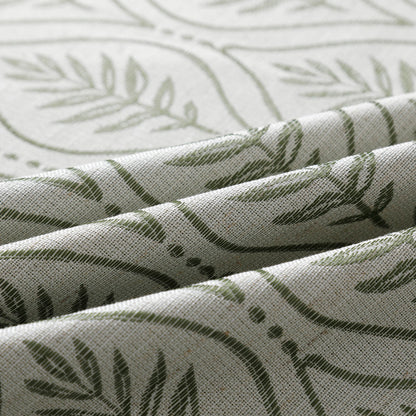 Cortina Jacquard com Bordado de Folhas Elegantes Verde 140*260CM-Individual- BOD HOME