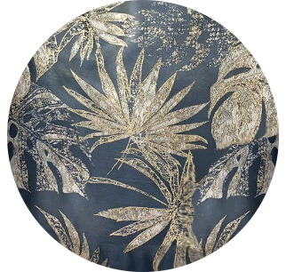 Capa de Almofada com Folhas Elegantes Azul Escuro - BOD HOME