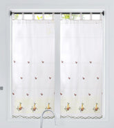 Par de Cortinas de Cozinha Bordadas Vinhedo - BOD HOME