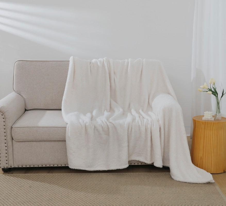 Cobertor de Algodão Ultra Suave Branco Claro - BOD HOME