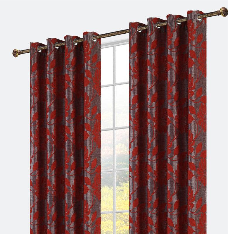 Cortina com Estampa Floral Vermelho 140*260cm - BOD HOME